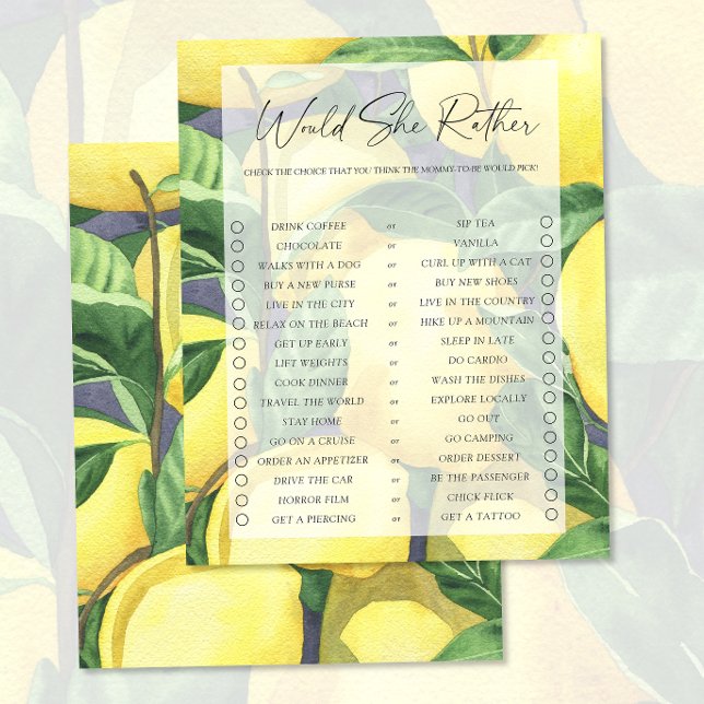 Citroner - Would She Rather spel (Skapare uppladdad)