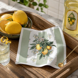 Citronfrukt Grön och vit randig Pappersservett
