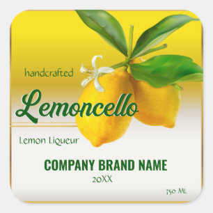 Citronfrukt Lemoncello Fyrkantigt Klistermärke
