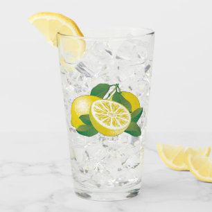 Citronfrukt som dricker exponeringsglas glaskopp