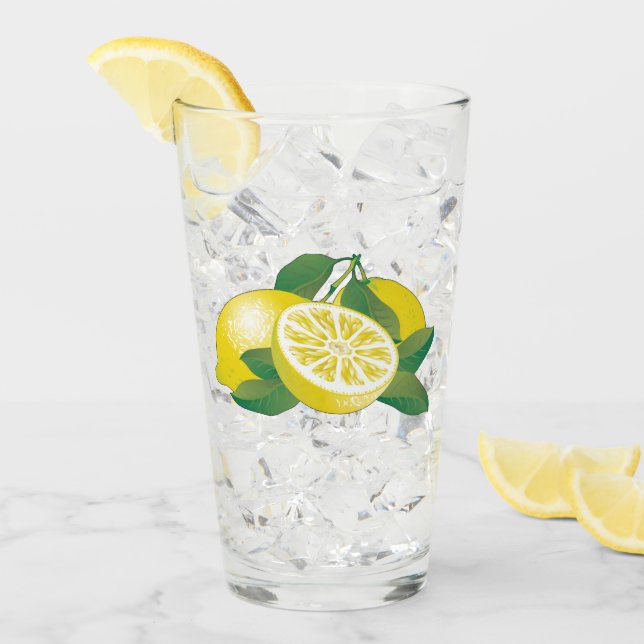 Citronfrukt som dricker exponeringsglas glaskopp (Framsida Ice)