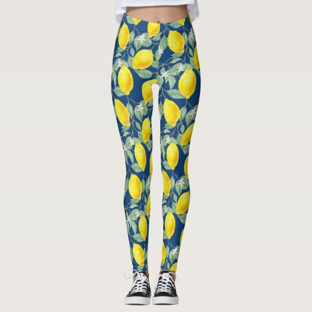 CITRONFRUKTER I LANDSBYGDENS BLÅA LEGGINGS (Framsida)