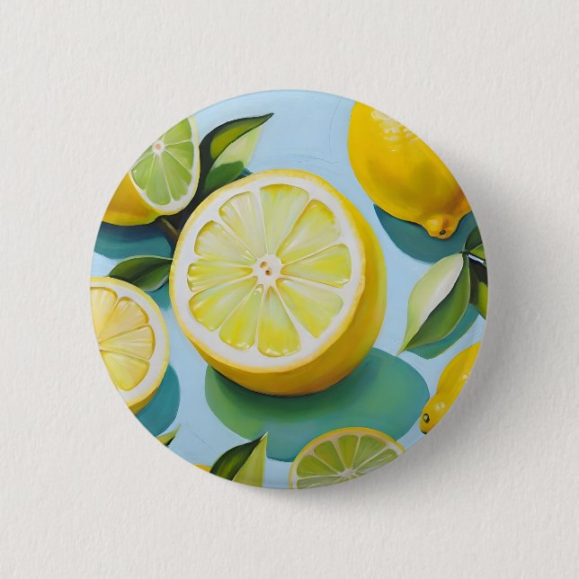 Citronfrukter på blå knapp (Framsida)