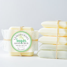 Citrongräs Socker Skrubb Anpassad Runt Klistermärke