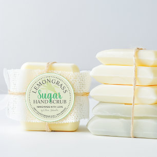 Citrongräs Socker Skrubb Anpassad Webbplats Runt Klistermärke