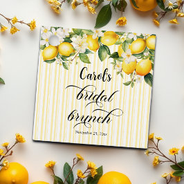 Citrongren Medelhavet Sommar Bröllopsbrunch Gåvor Etiketter