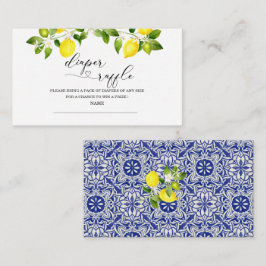 Citrongren och blå mosaik baby shower blöja ra tilläggskort