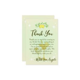 Citrongul Bröllopsfest Tack Kort