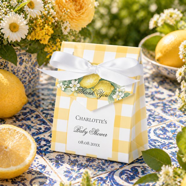 Citrongul gingam sommar bebisshower presentaskar (Skapare uppladdad)