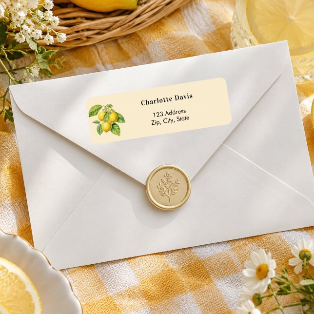 Citrongul returadress  etikett (Skapare uppladdad)