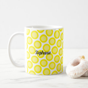 Citrongul Vit Anpassad Namn Färg Gåva Förmån Kaffemugg