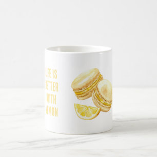 Citrongula Macarons Kaffemugg
