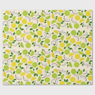 Citronkosnöt och mynta lycklig mönster presentpapper