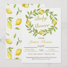 Citronkrans Baby Shower Inbjudningar