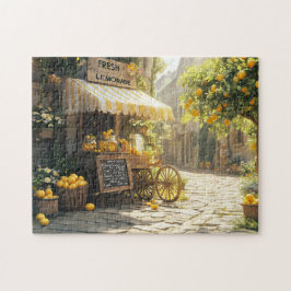 Citronläskedisk Rustik Medelhavsby Pussel