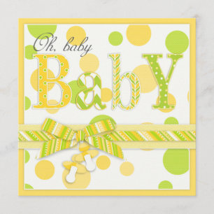 Citronlimefrukt pricker baby shower inbjudningar