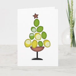 citronlimefruktjulgran med stjärnan/martini helgkort