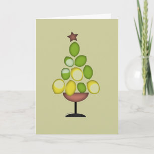 citronlimefruktjulgran med stjärnan/martini helgkort