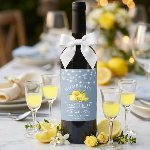 Citronljus dammig blå Limoncello flasketikett Vinflaska Etikett