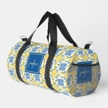 Citronmonogramnamn fransk lanstil kakel mönster