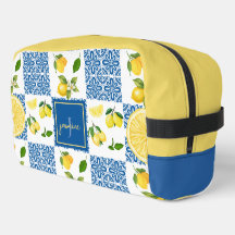 Citronmonogramnamn fransk lanstil kakel mönster