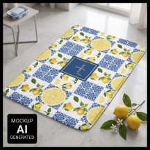 Citronmonogramnamn fransk lanstil kakel mönster