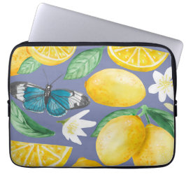 citronmönster akvarell laptop fodral