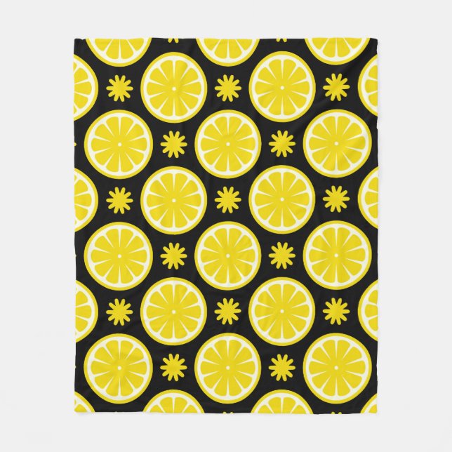 Citronmönster Fleecefilt (Framsidan)