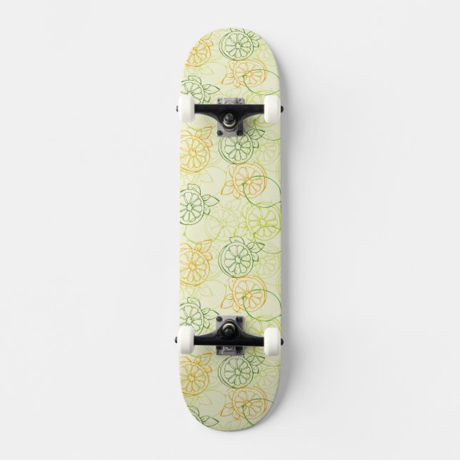 Citronmönster Mini Skateboard Bräda 18,7 Cm (Framsida)
