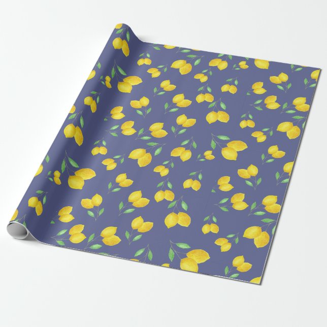 Citronmönster  presentpapper (Utrullad)