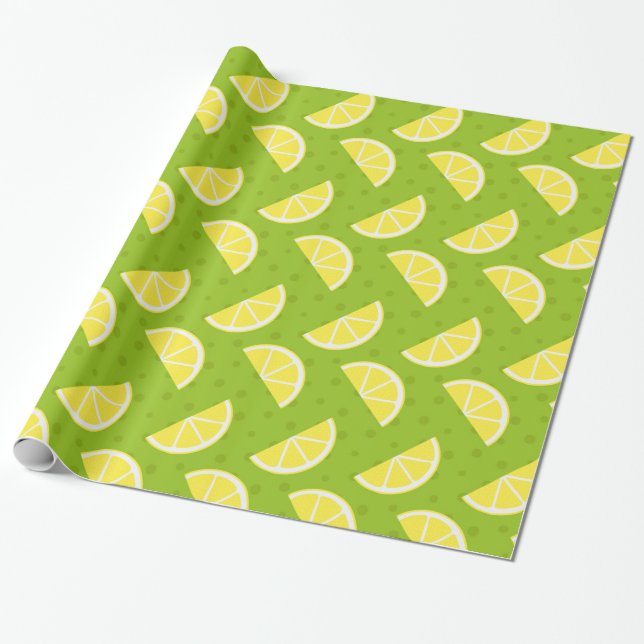 Citronmönster Presentpapper (Utrullad)