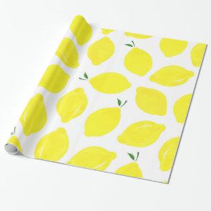 Citronmönster som slår in papper presentpapper