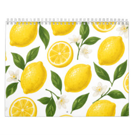 Citronmönsterdesign | Färsk Citrus Sommarmönster Kalender