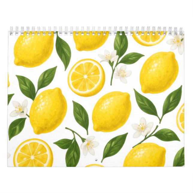 Citronmönsterdesign | Färsk Citrus Sommarmönster  Kalender (Omslag)