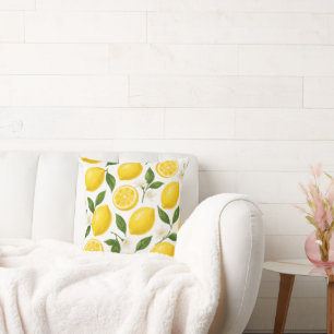 Citronmönsterdesign Färsk Citrus Sommarmönster Kudde