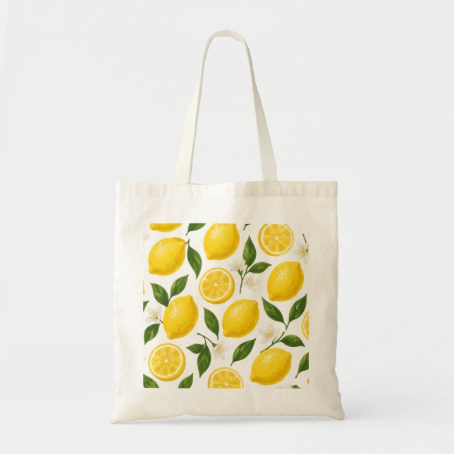 Citronmönsterdesign | Färsk Citrus Sommarmönster  Tygkasse (Framsidan)