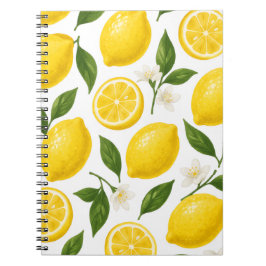 Citronmönsterdesign | Färska Citrus Sommarmönster Anteckningsbok