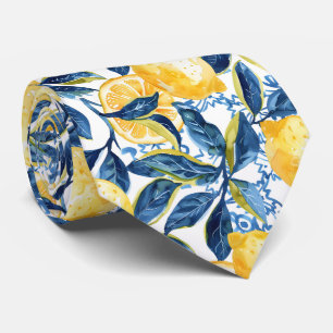Citronmönstrad Herrkrage Slips