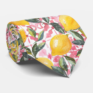 Citronmönstrad Herrkrage Slips