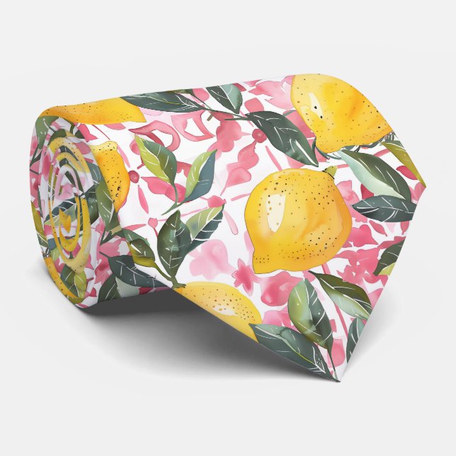 Citronmönstrad Herrkrage  Slips (Rullad)