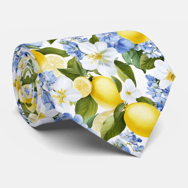 Citronmönstrad Herrkrage  Slips (Rullad)