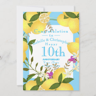 Citronpress Bröllopsjubileum Blå Julkort