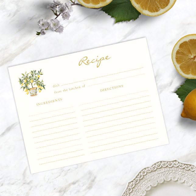 Citronreceptkort (Italian Lemon Recipe Card by Painted Paperie)