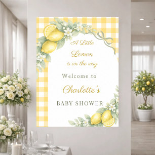 Citronrutig båge välkommen Baby Shower Poster