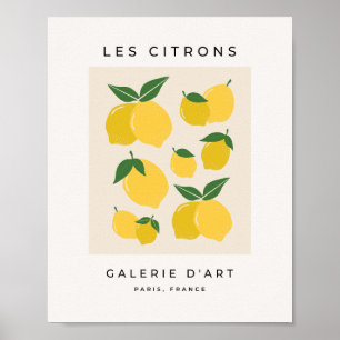 Citrons 01 Retro Lemon Abstrakt Lemons Poster
