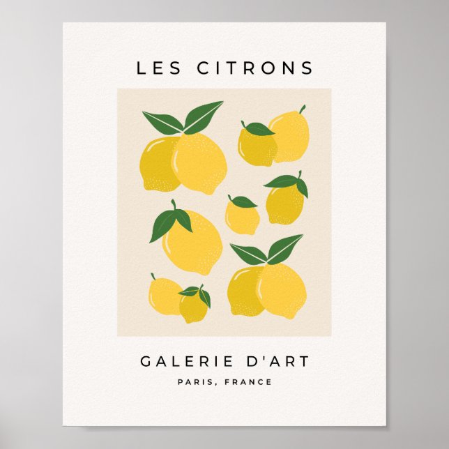 Citrons 01 Retro Lemon Abstrakt Lemons Poster (Framsidan)