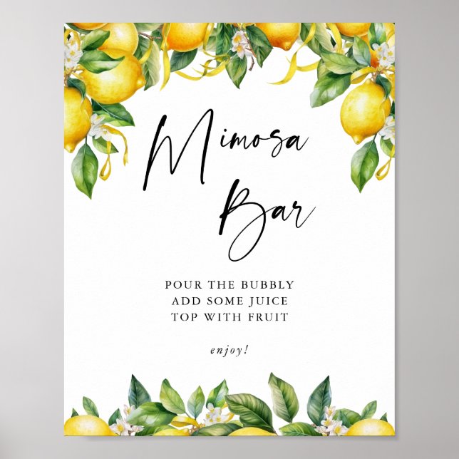 Citrons Citrus-brodusch Mimosa Bar-tecken Poster (Framsidan)