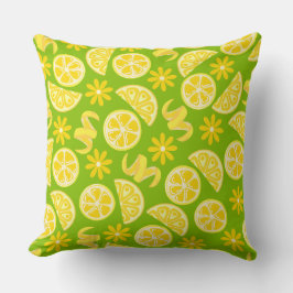 Citrons citrus lemonade-kocken söt gult grönt kudde