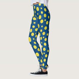 Citronskivor mönster leggings