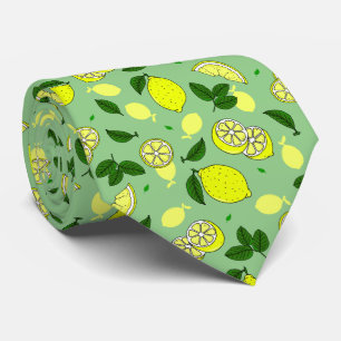 Citronskivor och Grönt Löv Lemon Food Mönster Slips